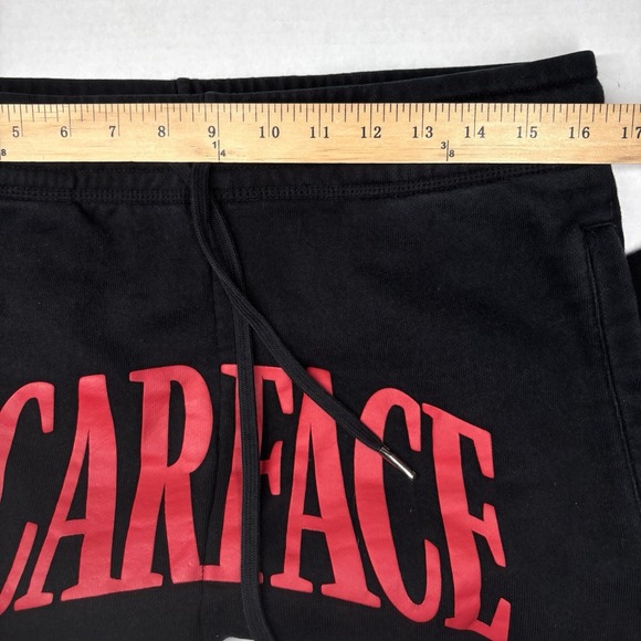 Scarface "The World Is Yours" Large Sweatpants Joggers Black Spellout 2 Sided EC - Picture 4 of 10